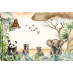 Fototapeta dla dzieci na wymiar panda, małpka, tygrys M126