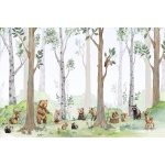 Fototapeta dla dzieci na wymiar las, leśne zwierzęta M132