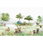 Fototapeta dla dzieci na wymiar leśne zwierzątka na polanie  M144