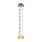 naklejka miarka wzrostu pingwinek 30