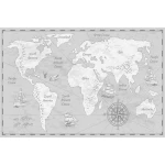  Fototapeta dla dzieci Ameryka, mapa, kontynenty, statki dwk120