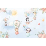  Fototapeta dla dzieci baloniki, zebra, słoneczko M028