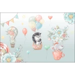  Fototapeta dla dzieci baloniki, zebra, słonik M030