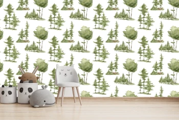  Fototapeta dla dzieci choinki, las MP019