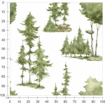  Fototapeta dla dzieci choinki, las MP019