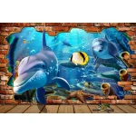  Fototapeta dla dzieci delfiny, podwodny świat , ryby dwk121