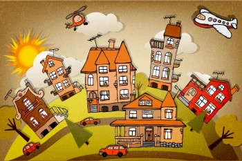  Fototapeta dla dzieci domy 2592