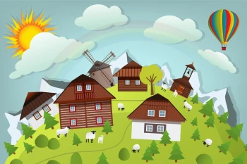  Fototapeta dla dzieci domy 2593