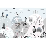  Fototapeta dla dzieci drzewa, las, zwierzęta, góry dwk325