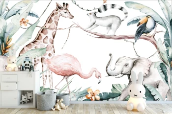  Fototapeta dla dzieci dzikie zwierzęta, safari dwk217