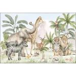  Fototapeta dla dzieci dżungla, flaming, lew M023