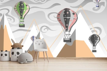  Fototapeta dla dzieci góry, balony dwk252