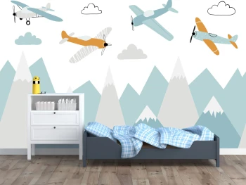  Fototapeta dla dzieci góry, samoloty dwk260