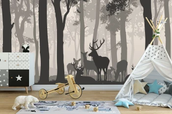  Fototapeta dla dzieci jelenie, las, sarenki dwk069