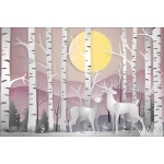  Fototapeta dla dzieci jelenie, las, sarenki, słońce dwk070