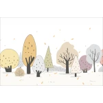  Fototapeta dla dzieci kolorowe drzewa, kolorowy las dwk316