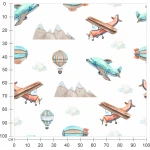  Fototapeta dla dzieci kolorowe samoloty MP009