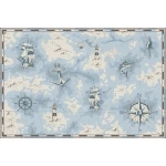  Fototapeta dla dzieci kompas, mapa, latarnia morska, statek, kotwica dwk129