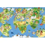  Fototapeta dla dzieci kontynenty, mapa, budowle, statki, wielbłądy, słonie dwk307