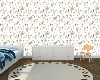  Fototapeta dla dzieci kwiaty, pnącza, kolorowe kwiaty MP007