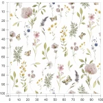  Fototapeta dla dzieci kwiaty, pnącza, kolorowe kwiaty MP007