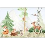  Fototapeta dla dzieci las, drzewa, leśne zwierzęta M031