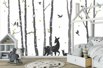  Fototapeta dla dzieci las, drzewa, zwierzęta dwk317