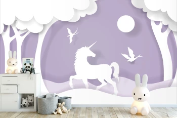  Fototapeta dla dzieci las, jednorożce dwk075