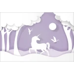  Fototapeta dla dzieci las, jednorożce dwk075