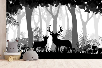  Fototapeta dla dzieci las, jeleń dwk057