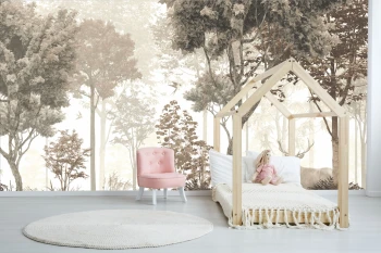  Fototapeta dla dzieci las, jeleń, drzewa dwk310