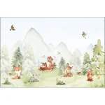  Fototapeta dla dzieci las, miś, sarenka, wiewiórka M035