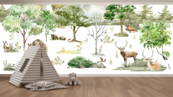  Fototapeta dla dzieci leśne zwierzęta M007