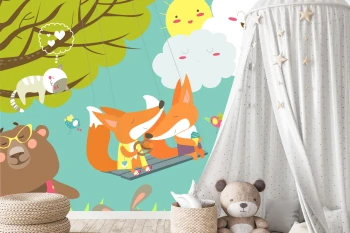  Fototapeta dla dzieci leśne zwierzęta dwk059