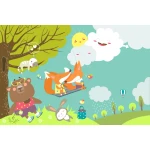  Fototapeta dla dzieci leśne zwierzęta dwk059