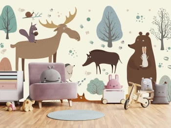  Fototapeta dla dzieci leśne zwierzęta dwk326