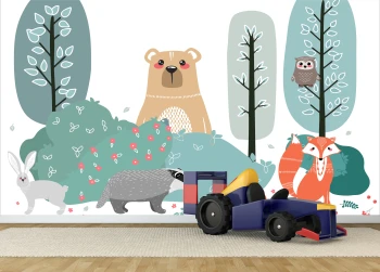  Fototapeta dla dzieci leśne zwierzęta dwk329