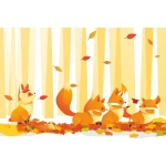  Fototapeta dla dzieci na wymiar liski dwk062