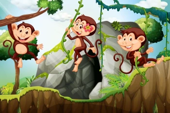  Fototapeta dla dzieci małpki 63a