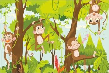  Fototapeta dla dzieci małpki 1440