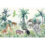  Fototapeta dla dzieci małpka, żyrafa, zebra M039