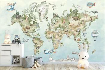  Fototapeta dla dzieci mapa, Afryka, pingwin M042