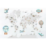  Fototapeta dla dzieci mapa, Afryka, balony M043