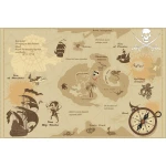  Fototapeta dla dzieci mapa, kontynenty, statki dwk117