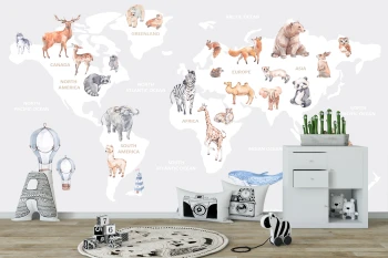  Fototapeta dla dzieci mapa świata M047 