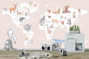  Fototapeta dla dzieci mapa świata M048 