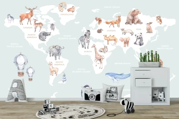  Fototapeta dla dzieci mapa świata M049 