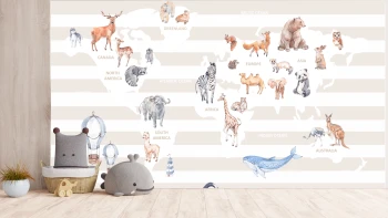  Fototapeta dla dzieci mapa świata M050 