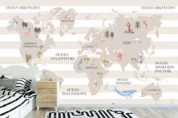  Fototapeta dla dzieci mapa świata M052 