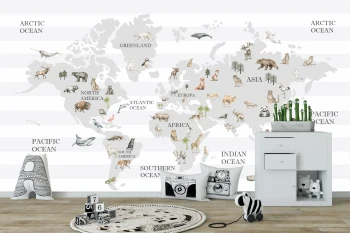  Fototapeta dla dzieci mapa świata M053 